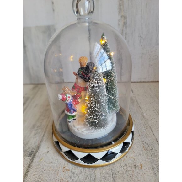 Children building snowman snow globe light up Xmas home decor figure - Picture 6 of 7